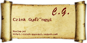 Czink Gyöngyi névjegykártya